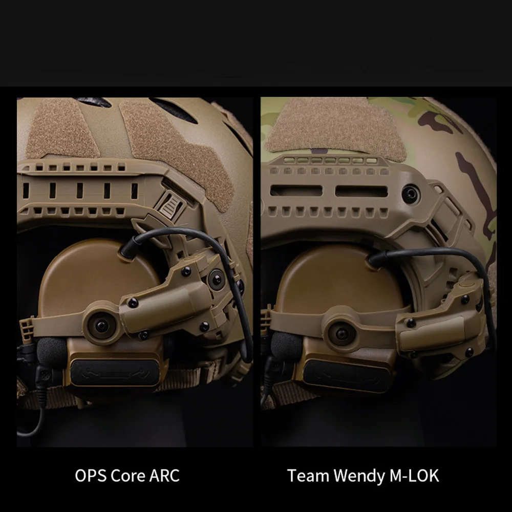 VULPO Soporte auriculares casco táctico M-LOK compatible Comtac III
