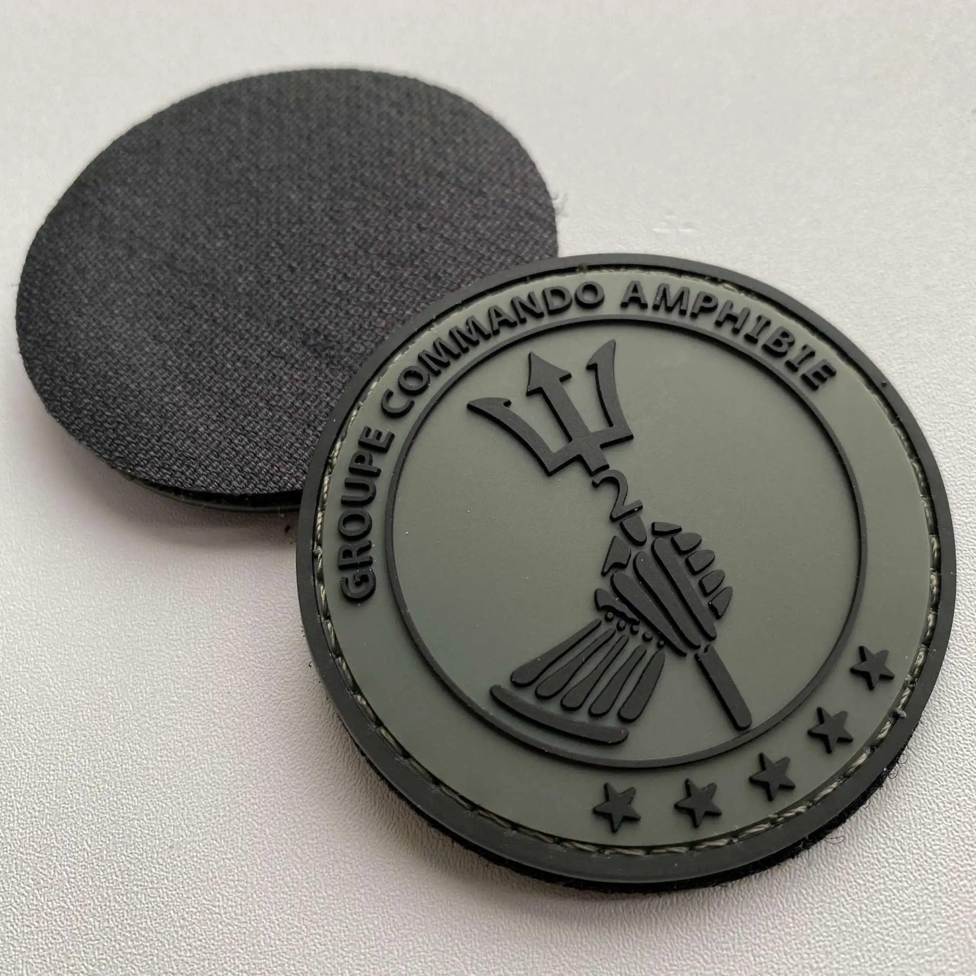 Parche PVC relieve 3D impermeable con velcro gancho-bucle para coser - imagen 3