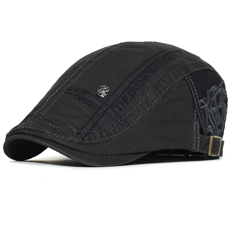 Gorra de algodón con calavera bordada táctica para hombre - imagen 3