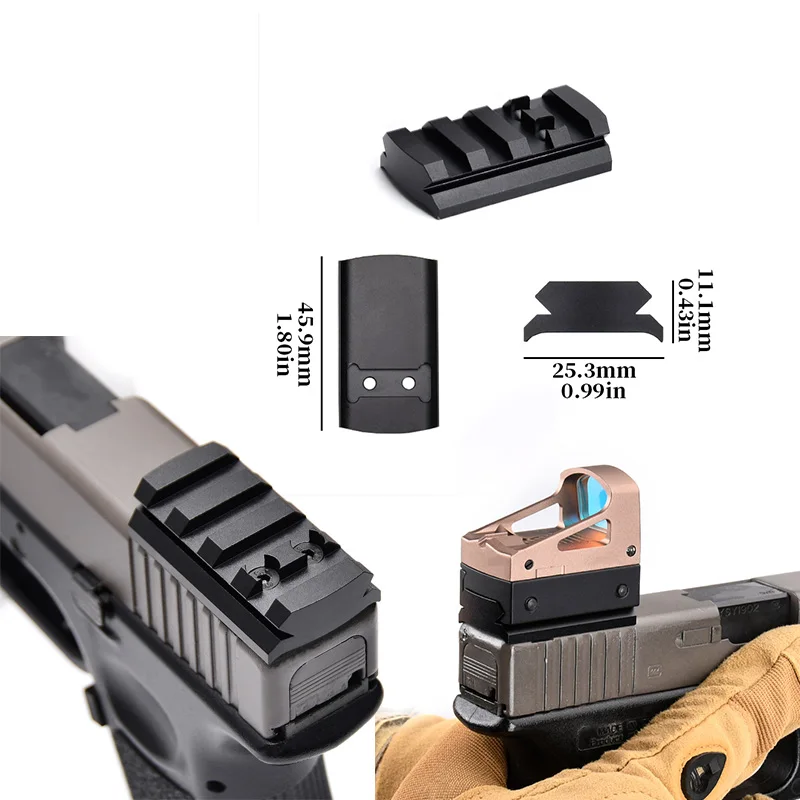 Placa montaje riel Picatinny pistola – base universal para punto rojo