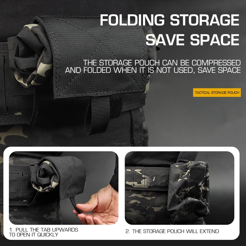 Bolsa táctica MOLLE de recuperación plegable, gran capacidad - imagen 3