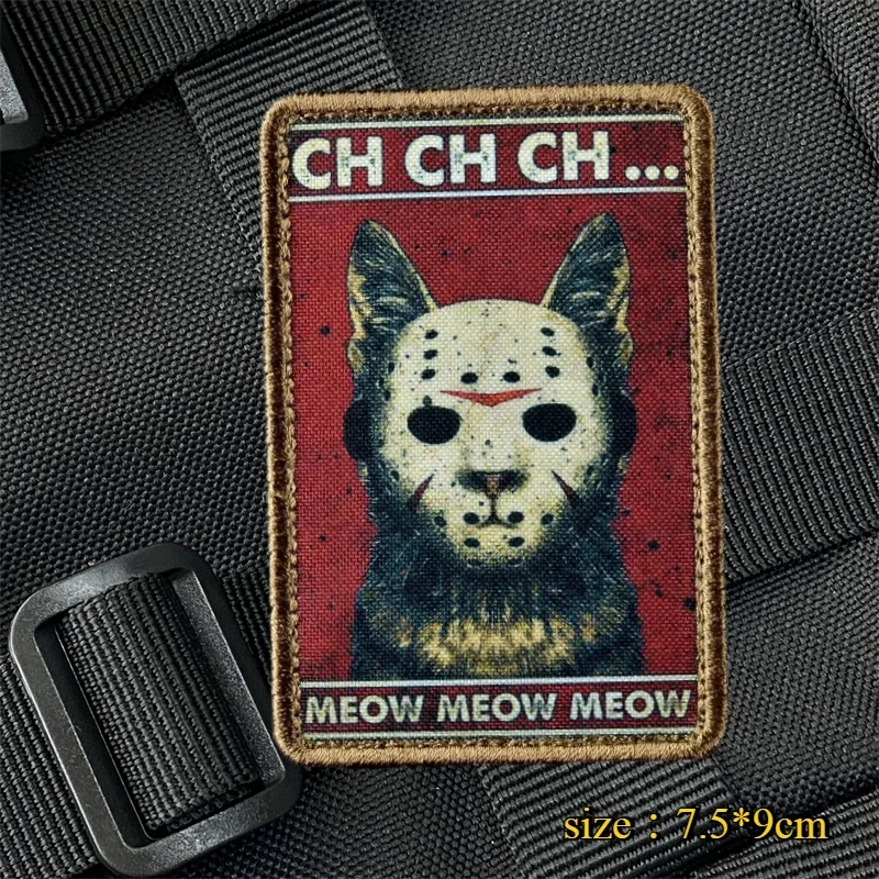 Parche táctico MEOW gato con velcro para mochila y chaqueta - imagen 2