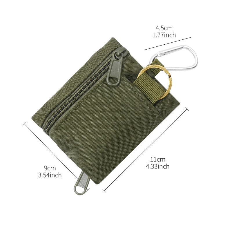 Pouch táctico EDC de nylon para llaves, monedero y tarjetas