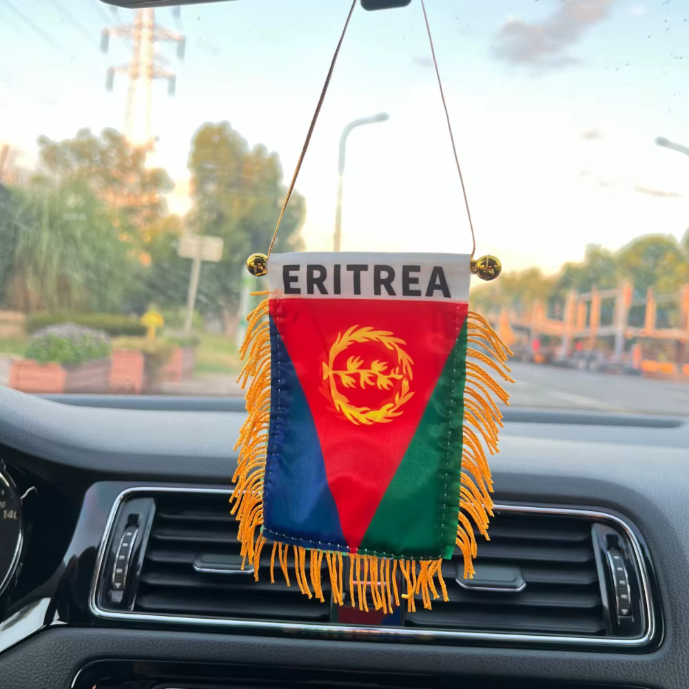 Bandera de Eritrea de poliéster para coche, banderín colgante - imagen 4