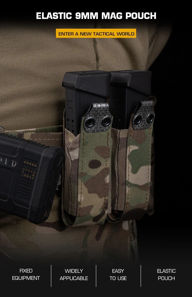 Bolsa táctica elástica para cargador 9mm en exterior