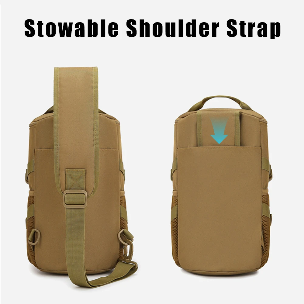 Mochila táctica impermeable con bandolera para trekking y camping - imagen 3