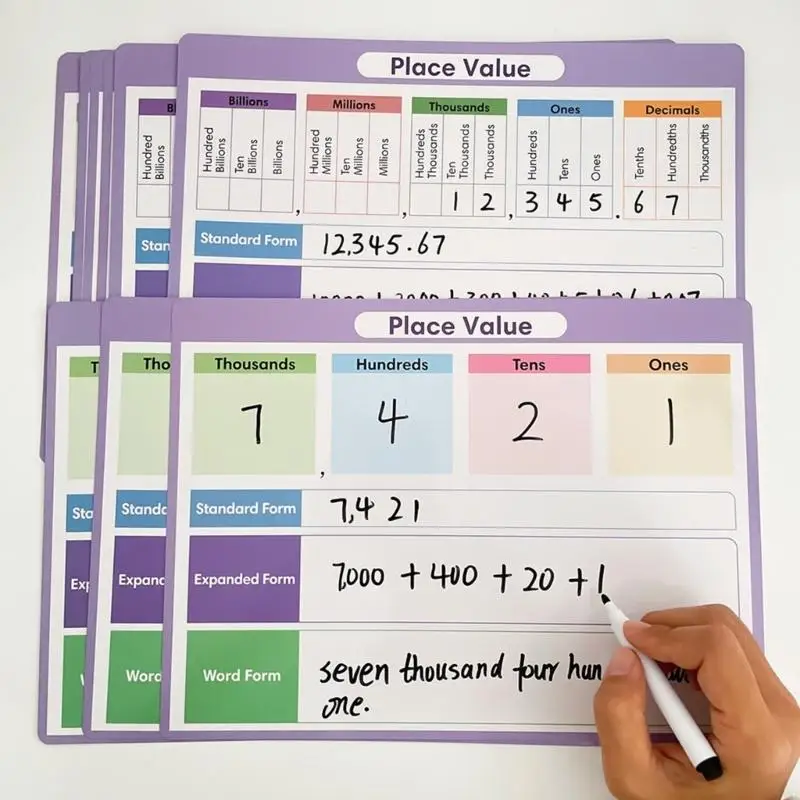 Cuaderno de práctica posicional para escritura numérica con secciones - imagen 4