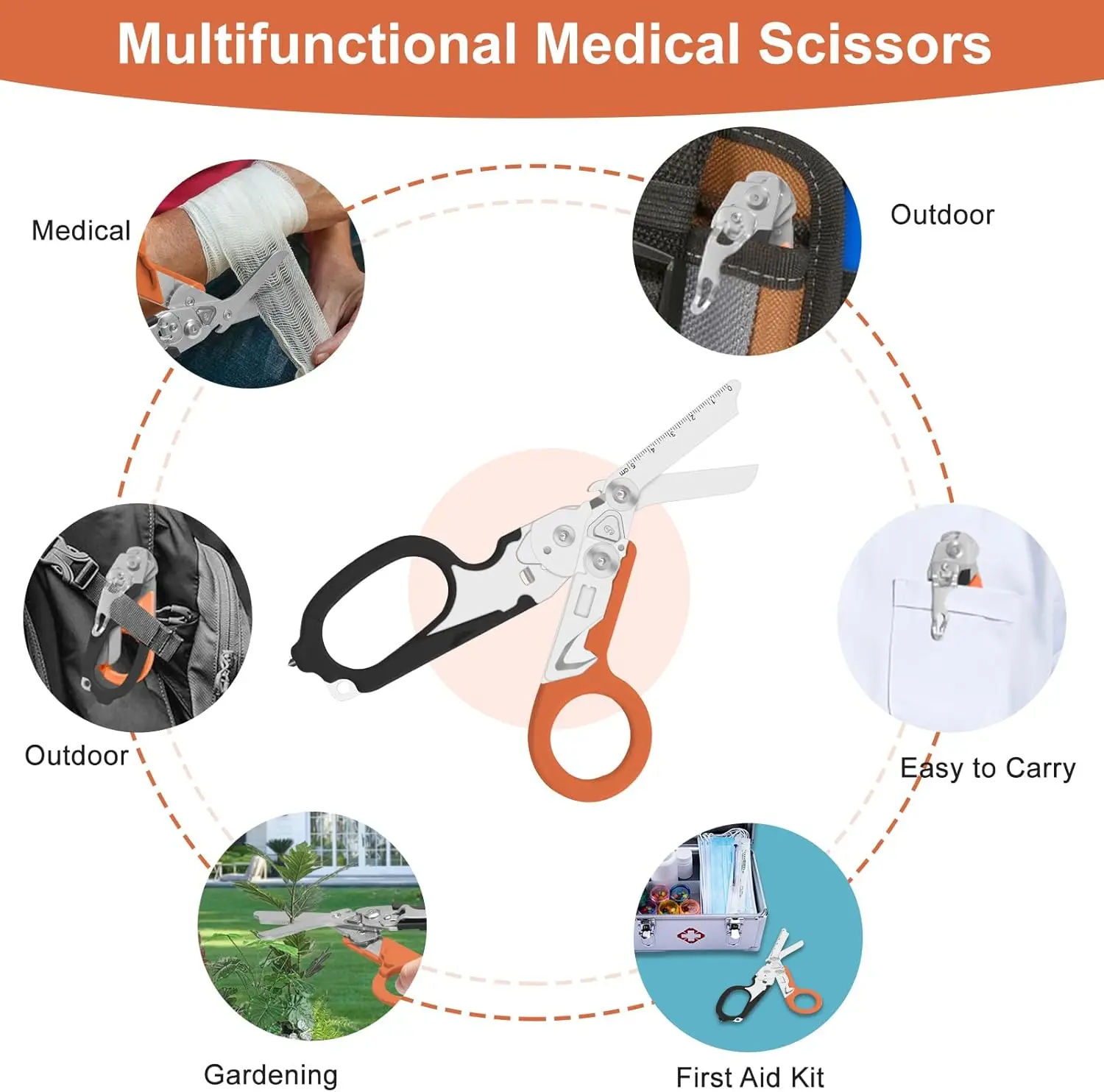 Raptor Tijeras de emergencia trauma multiusos con funda - imagen 2