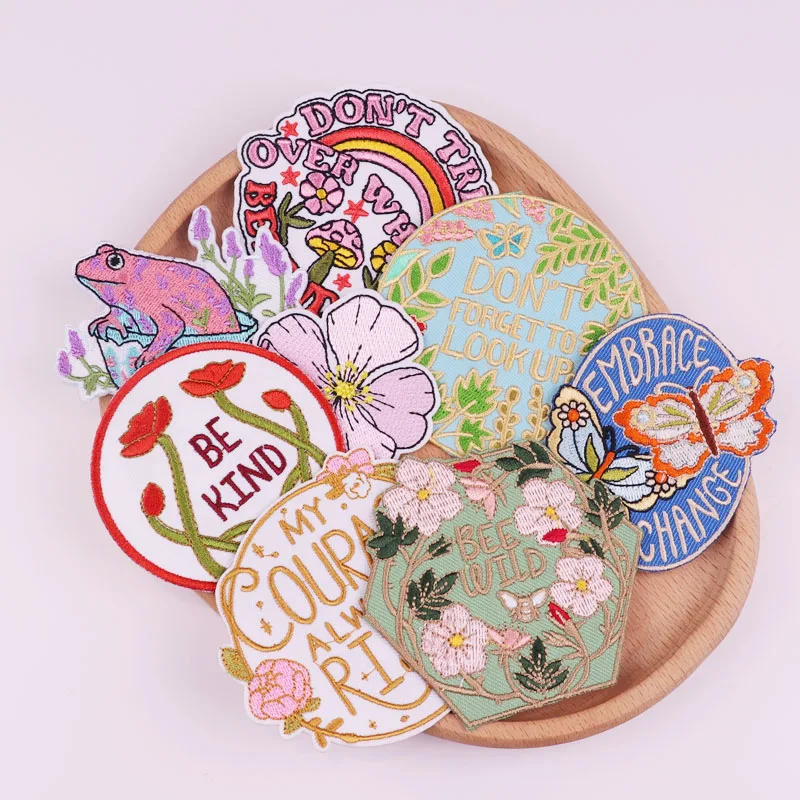 Be Wild Flower parche bordado termoadhesivo diseño único para vaquera