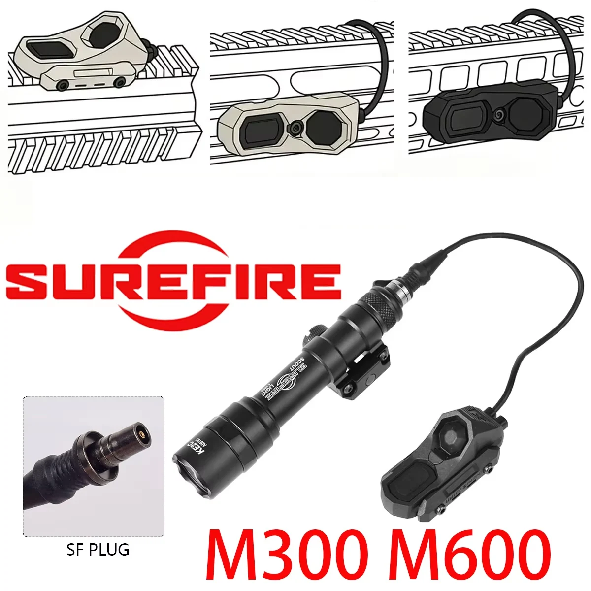 Surefire M300/M600 Linterna táctica con interruptor AXON y Picatinny - imagen 2