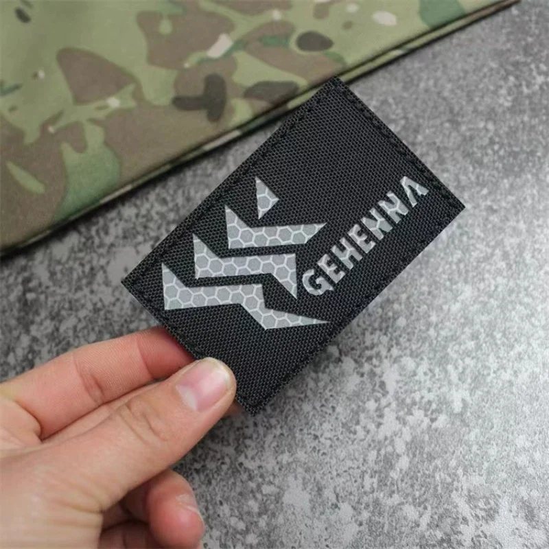 Parche táctico azul con gancho velcro para uniforme militar - imagen 4