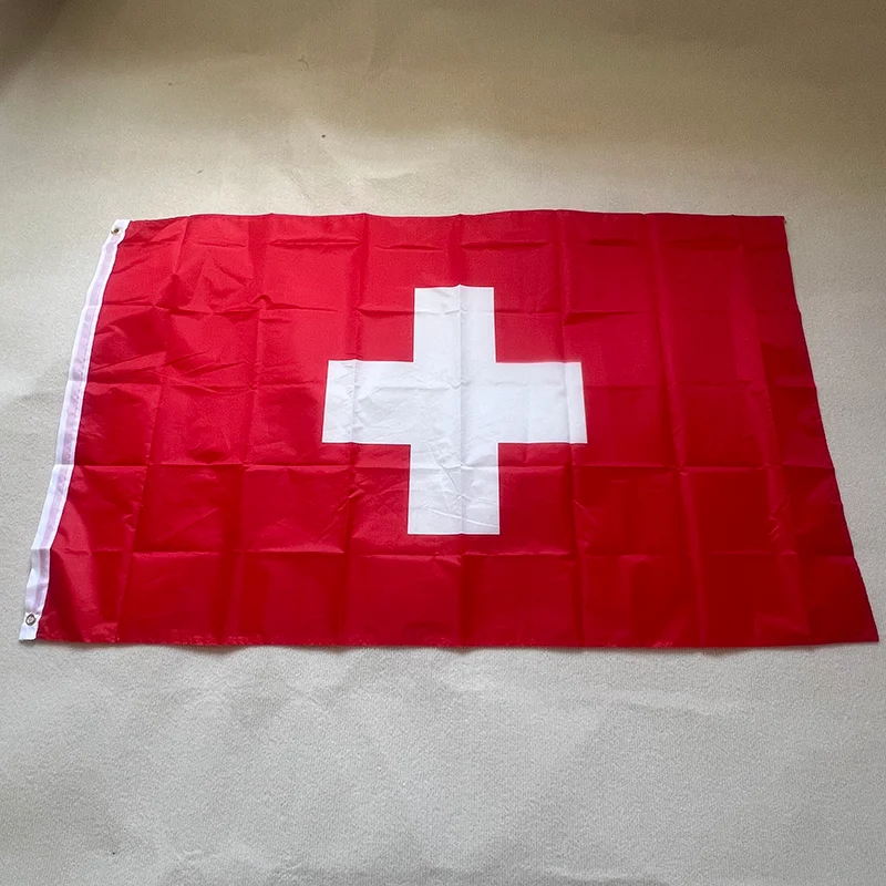 Bandera de Suiza colgante – Poliestero decorativo para pared o ventana