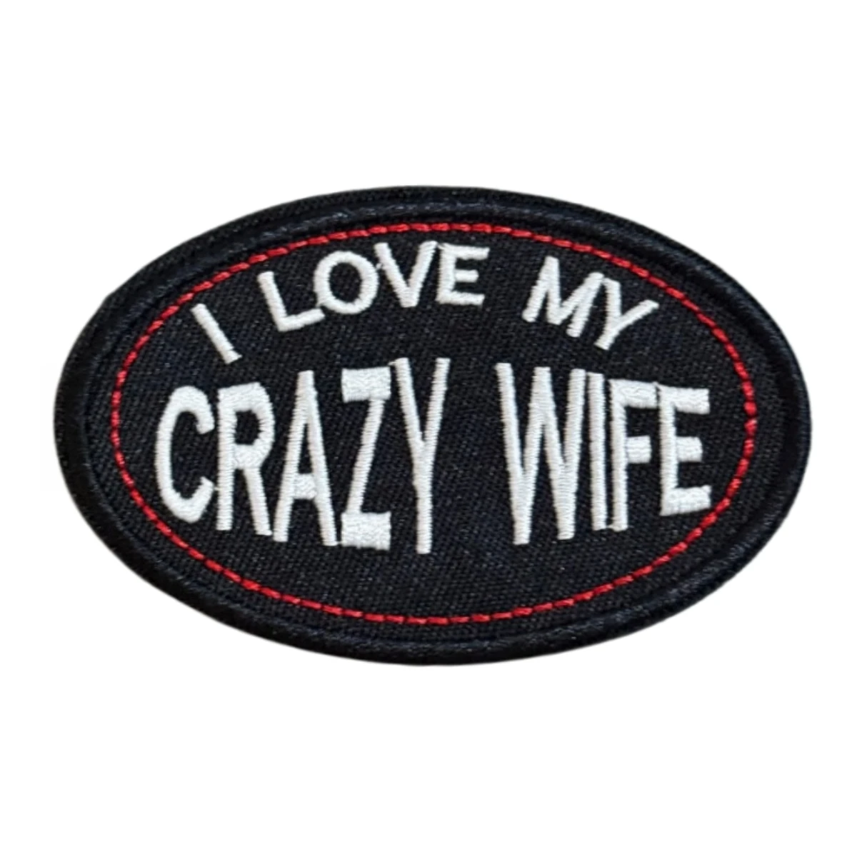 Parche bordado táctico moral 'I LOVE MY CRAZY WIFE' para chaleco - imagen 4