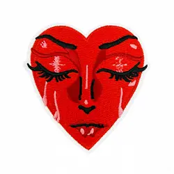 Parche termoadhesivo corazón rojo Y2K retro para ropa