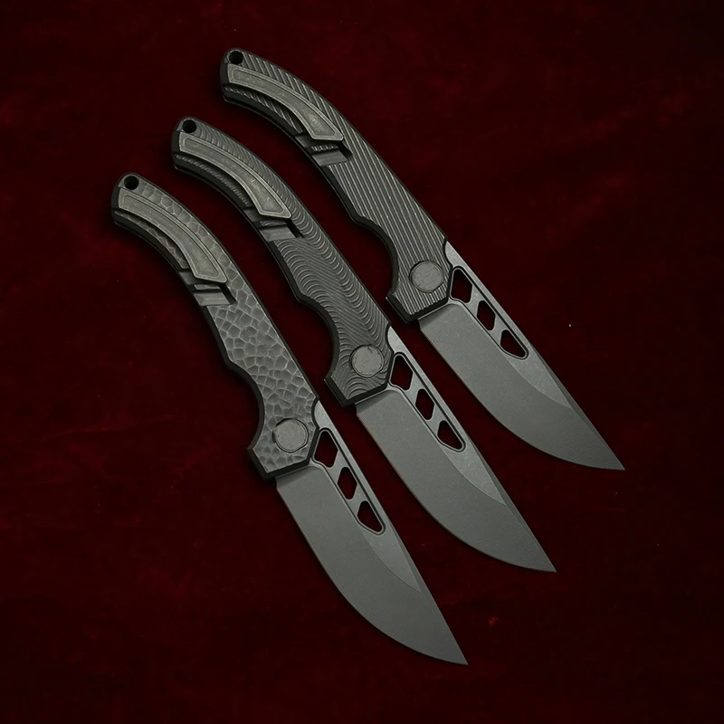 Cuchillo Plegable Táctico LEMIFSHE Titanio N690 Cerámica EDC Outdoor