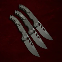 Cuchillo Plegable Táctico LEMIFSHE Titanio N690 Cerámica EDC Outdoor