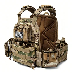 Chaleco Táctico MOLLE Camuflaje – Multicam para Caza y Operaciones