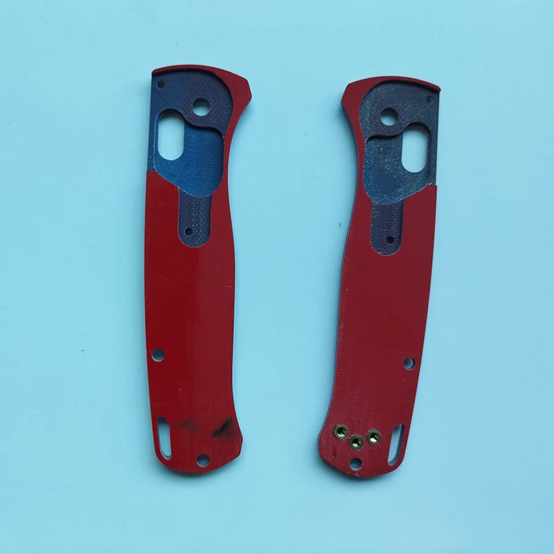 Benchmade Bugout 535: Cachas G10 azul, rojo y blanco para reemplazo - imagen 2