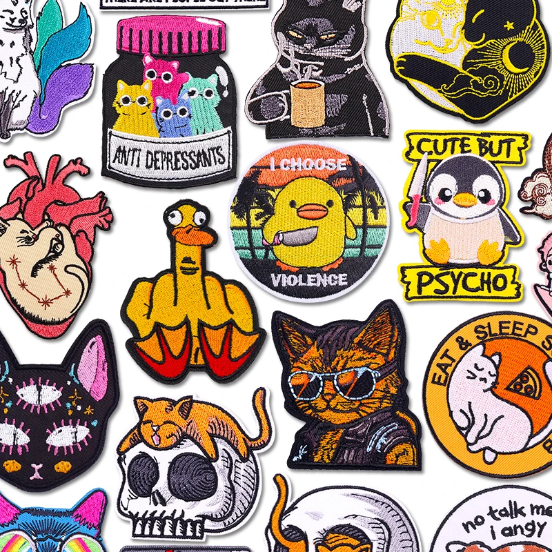 Parche termoadhesivo bordado pato y gato infantil para chaquetas - imagen 4