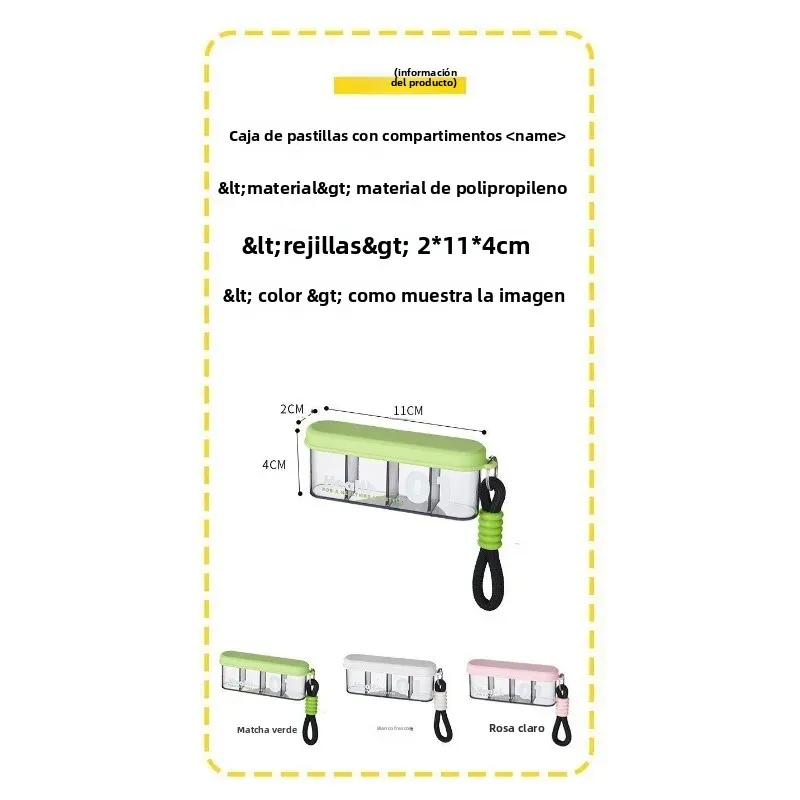 Pastillero portátil mini para control diario de dosis y comidas - imagen 2