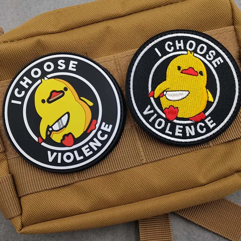 Ricamate Parche táctico bordado militar gato y pato con rifle - imagen 4