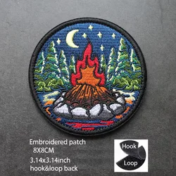 Parche bordado paisaje montaña con velcro para mochila outdoor