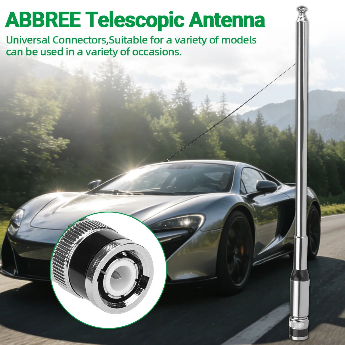 Antena telescópica ABBREE CB 27MHz SMA/BNC walkie talkie - imagen 4