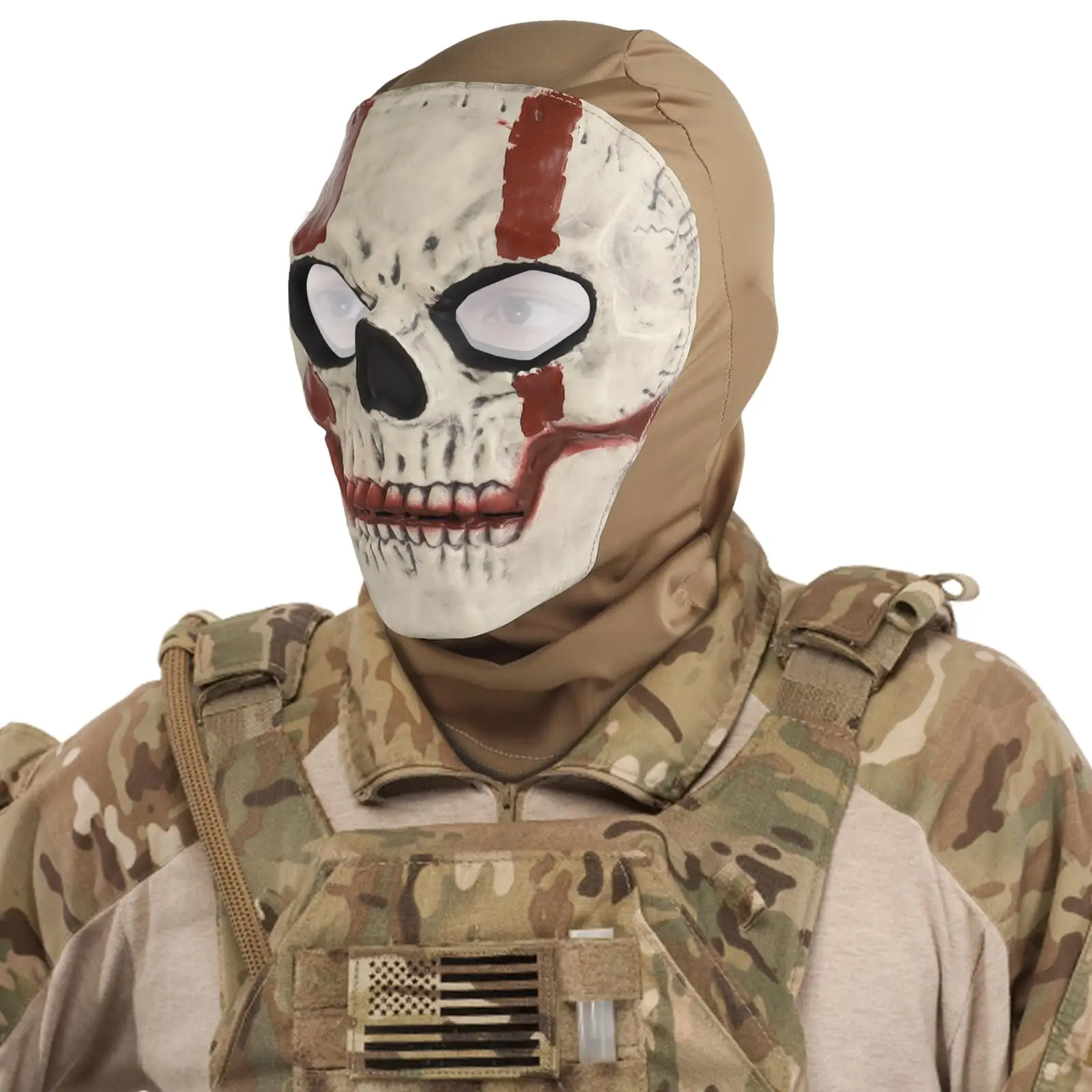 Máscara táctica Airsoft balaclava facial con lente calavera fantasma - imagen 4