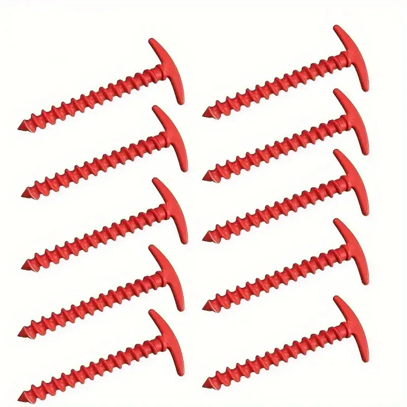 Estacas anclaje tornillo tienda campaña camping – Resistentes viento - imagen 2