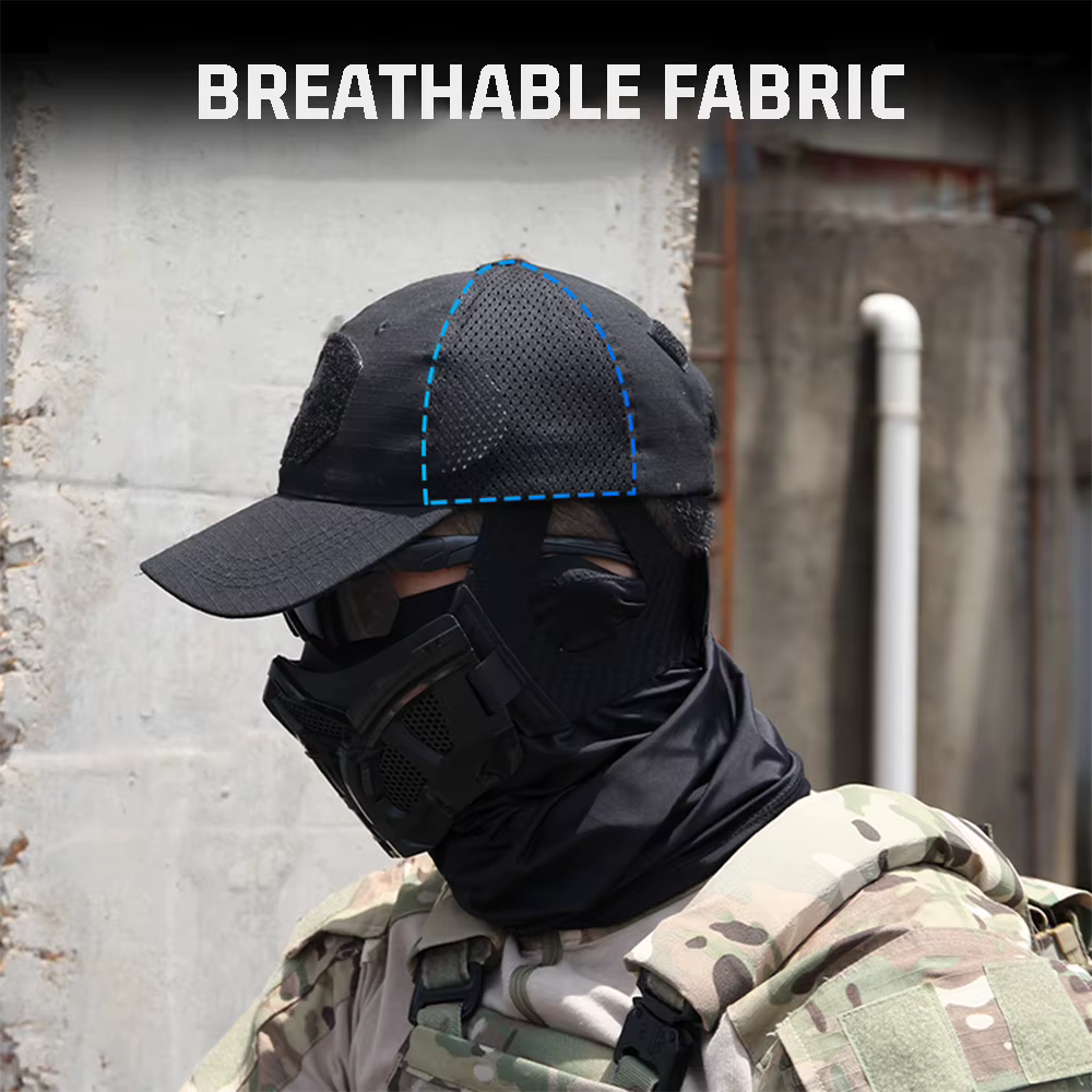 Equipo airsoft máscara media cara con gorra transpirable y gafas - imagen 3