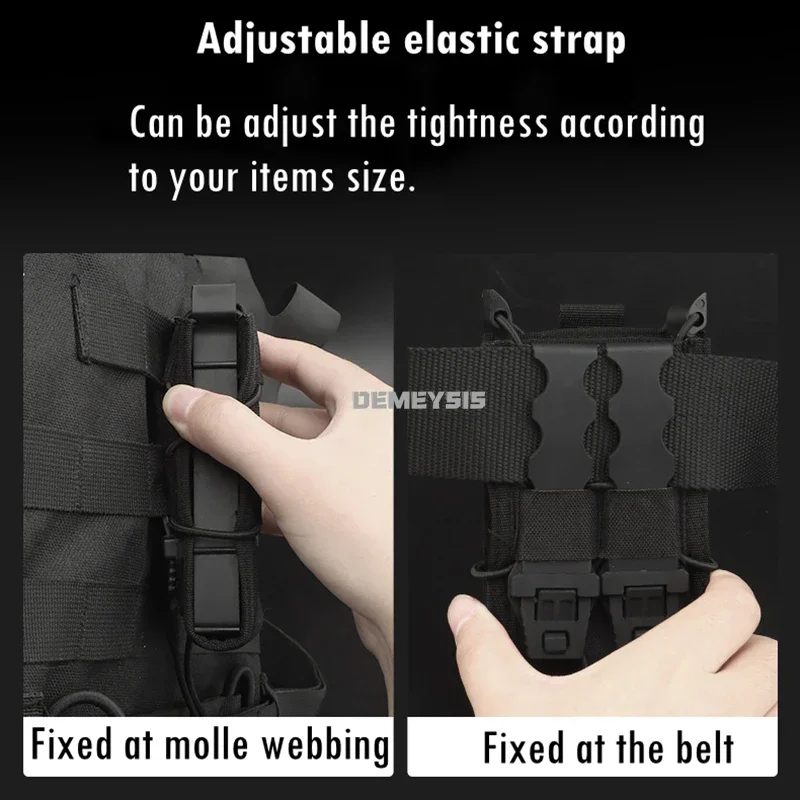 Bolsa porta cargadores MOLLE táctica universal ajustable para rifle - imagen 4