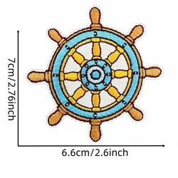 Parches Bordados Termoadhesivos Timón Marinero – Para Ropa y Bolsos