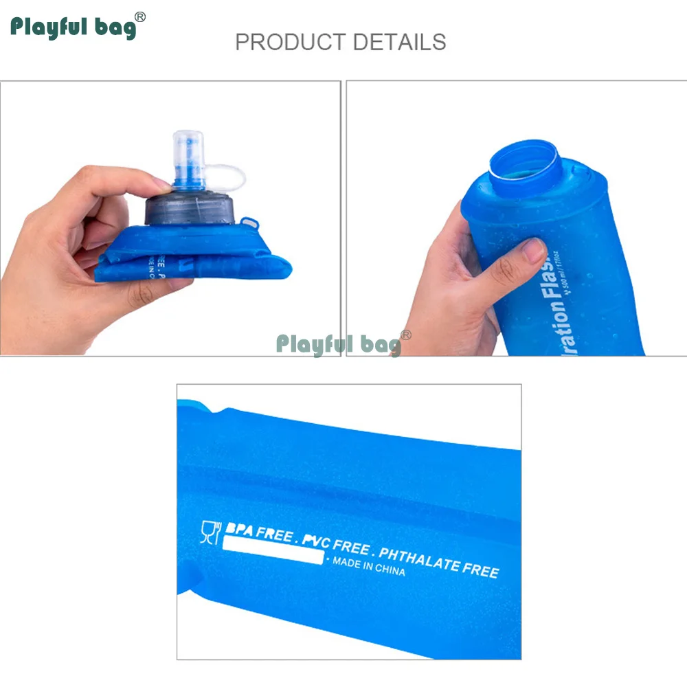 Botella de agua plegable TPU para rutas, correr y ciclismo - imagen 5