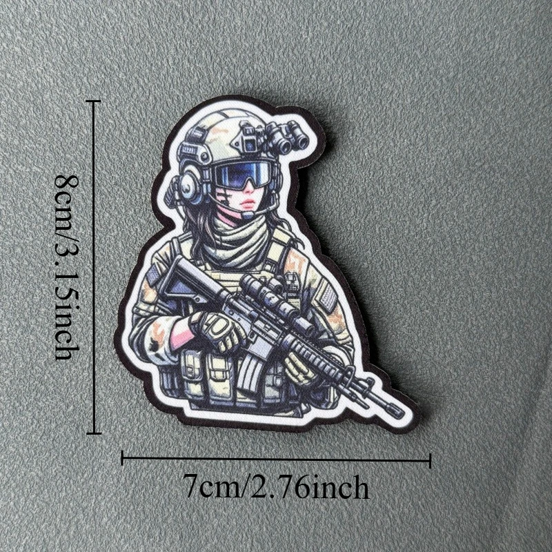 Parche táctico de chica anime con velcro para mochila y ropa - imagen 4