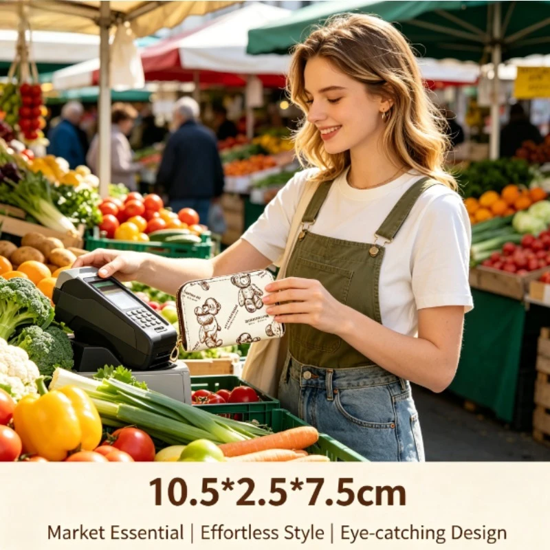 Cartera táctica de gran capacidad con osito, cierre y ranuras - imagen 4