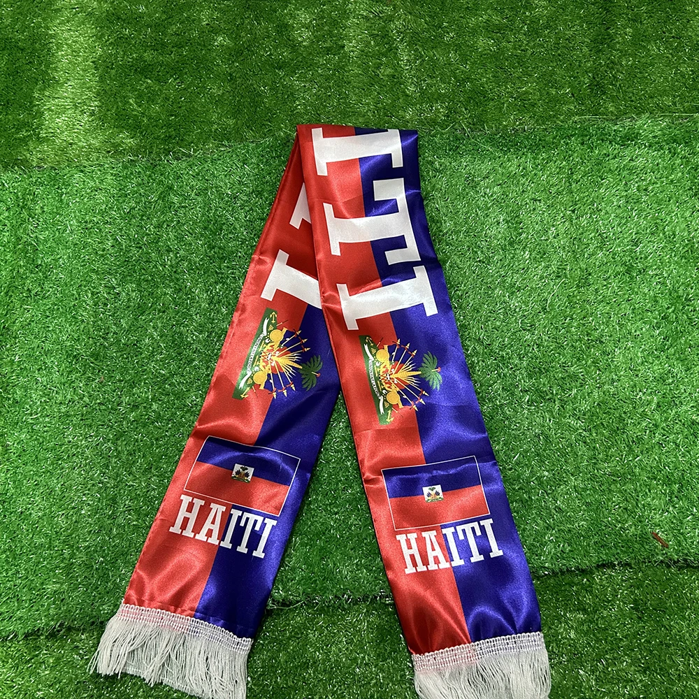 Bufanda bandera Haití 14x135 cm para usar en eventos