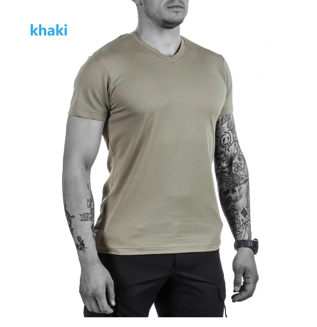 Camiseta táctica de secado rápido con cuello V OVNI Coolmax - imagen 4