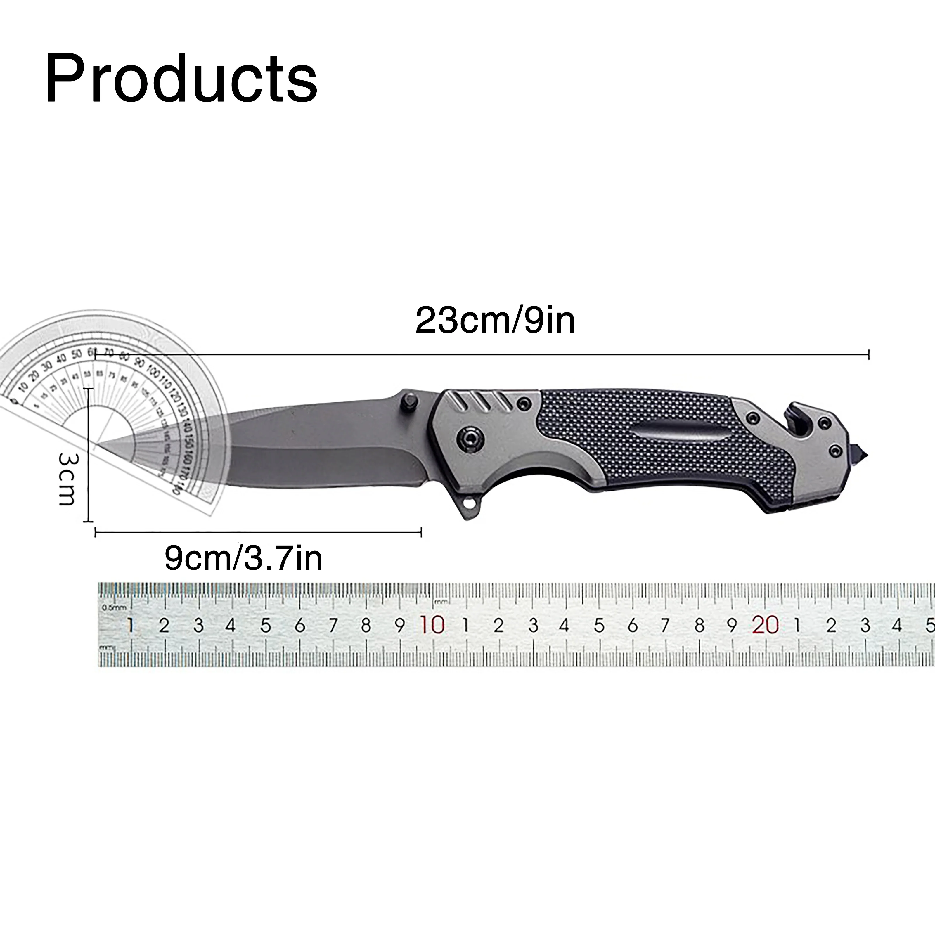 Cuchillo plegable multifuncional en uso
