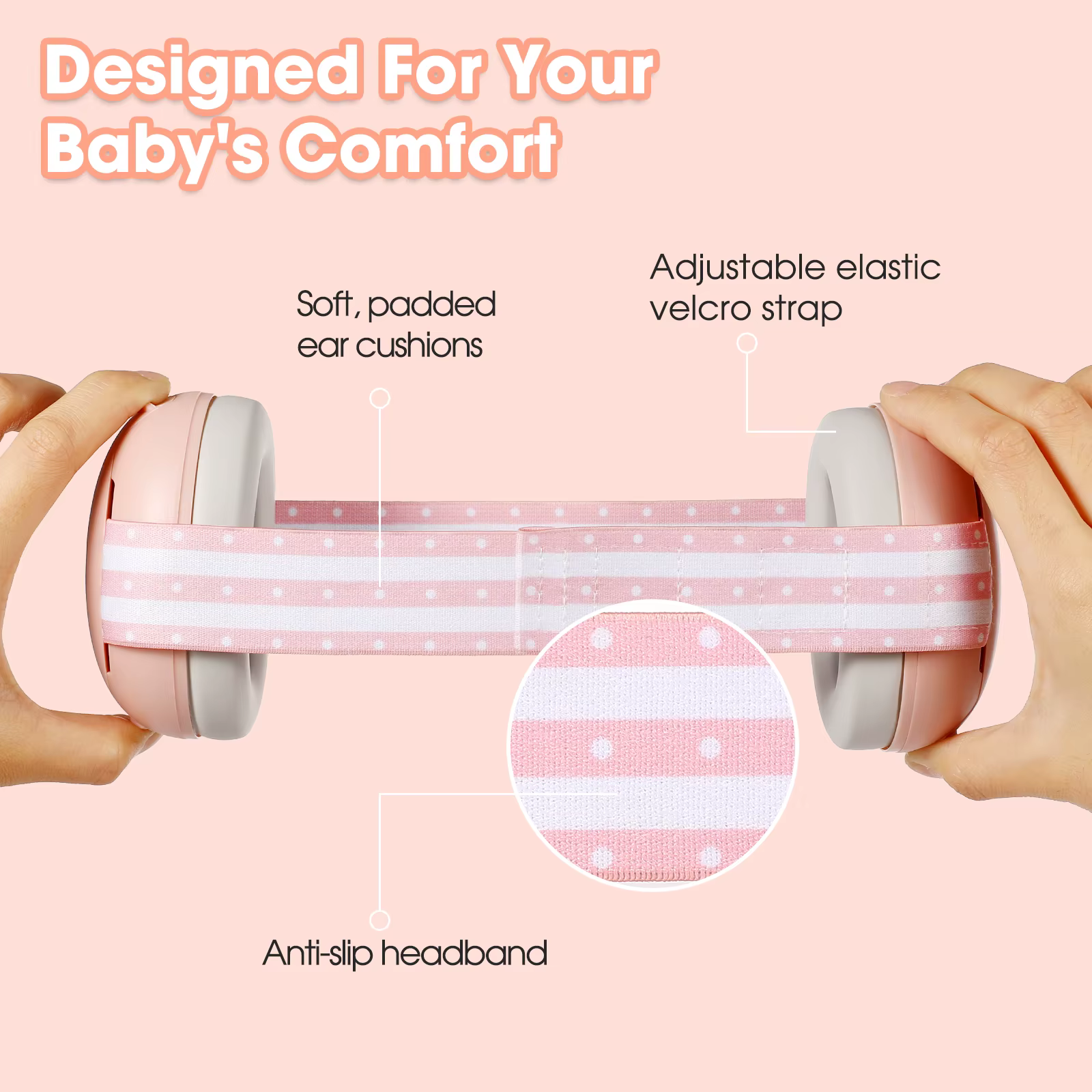 YHKEMA Auriculares protección auditiva bebé – Diadema elástica