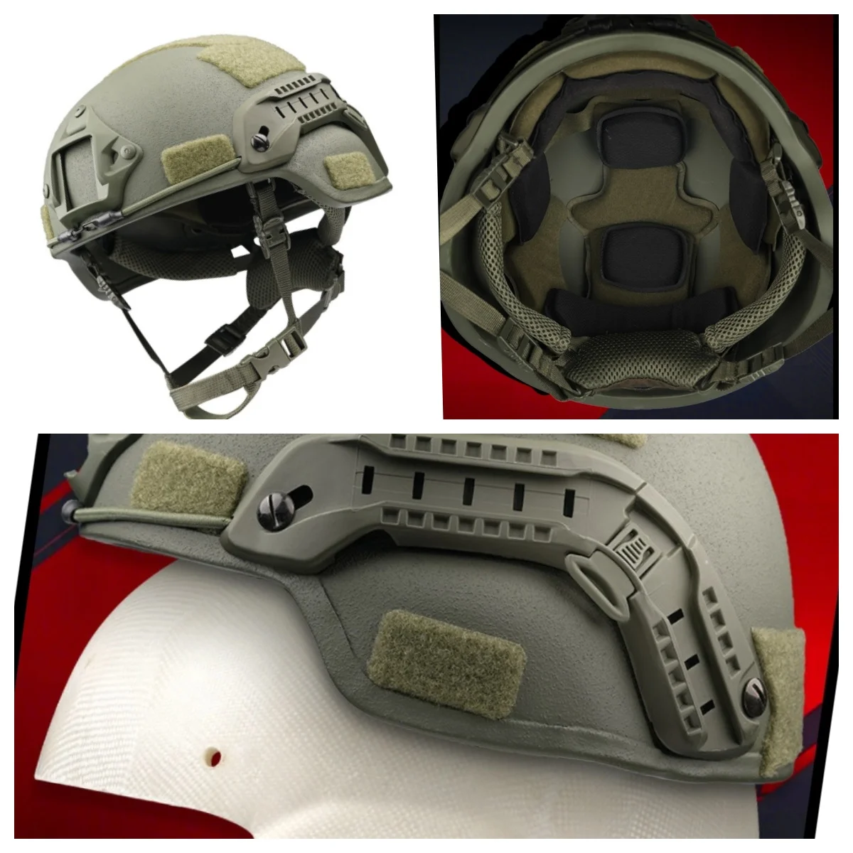 Casco táctico MICH2000 mejorado PE con suspensión multipunto ajustable - imagen 4