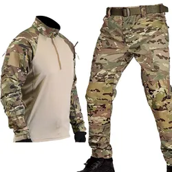 Conjunto táctico CP: camisa de combate y pantalón cargo multibolsillos
