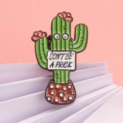 Pin esmaltado cactus vintage – Broche divertido para amantes plantas