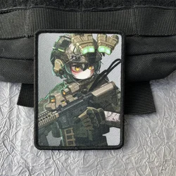 Parche táctico anime - moral con velcro para ropa y mochila militar