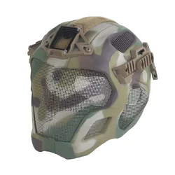 Casco Airsoft táctico con máscara facial de malla de acero