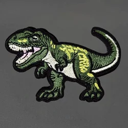 Parche bordado de dinosaurio táctico con velcro para mochilas