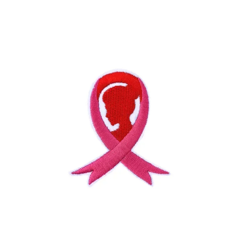 Parche bordado de cinta rosa logotipo apoyo cáncer de mama - imagen 5