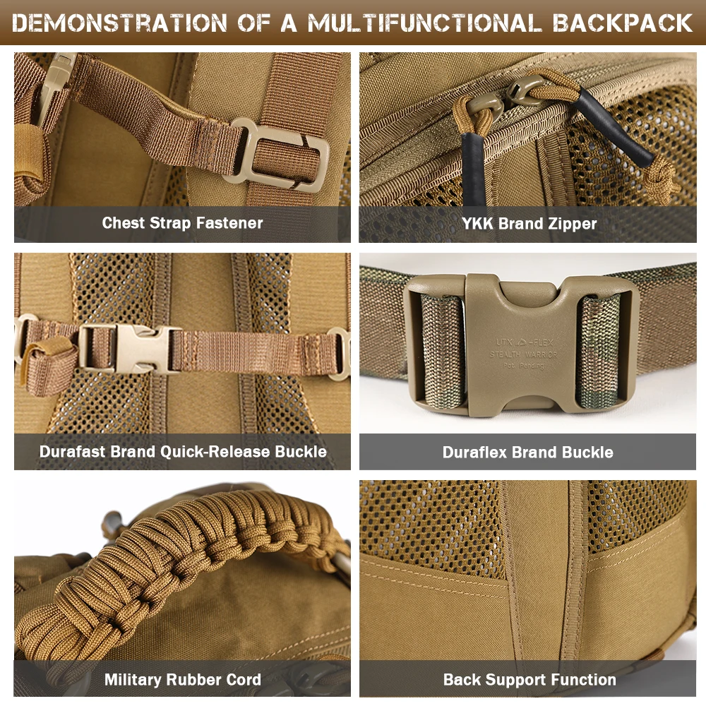 Mochila táctica VOTAGOO DA Dragon Egg camuflaje para trekking - imagen 5