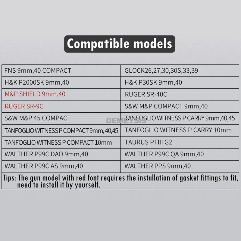 Funda táctica para pistola compacta mano derecha Glock y M&P - imagen 2