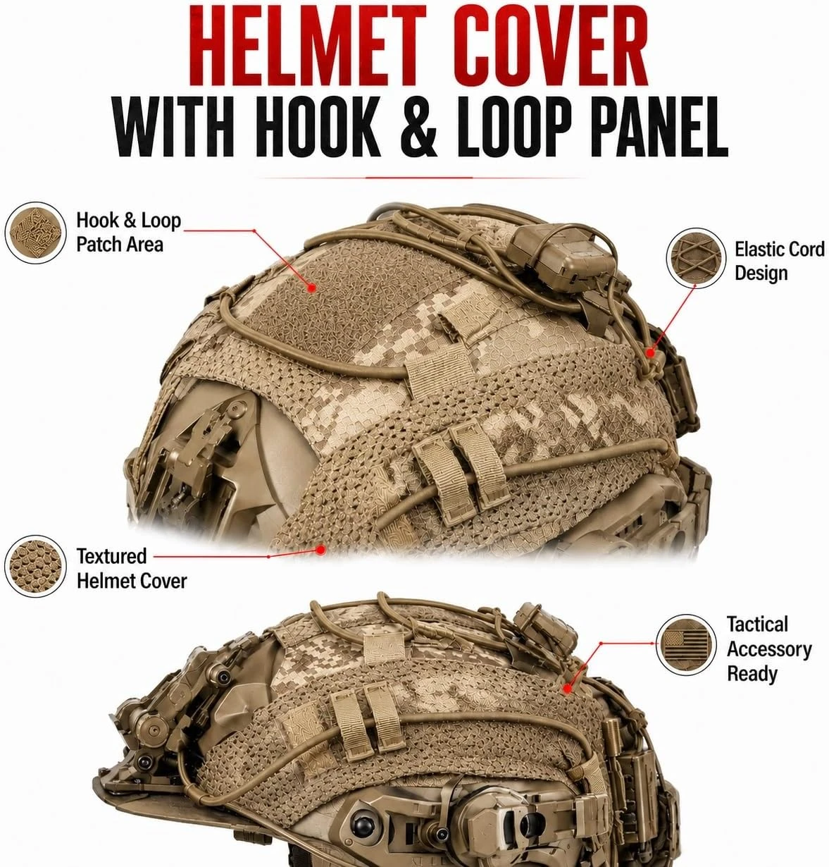 Kit de Casco Táctico Airsoft con Riel NVG y Luz Estroboscópica - imagen 5
