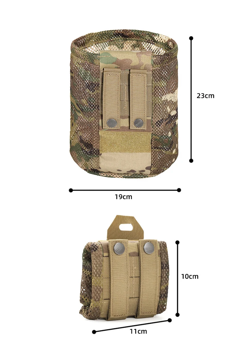Bolsa táctica MOLLE de malla plegable con cordón ajustable - imagen 2